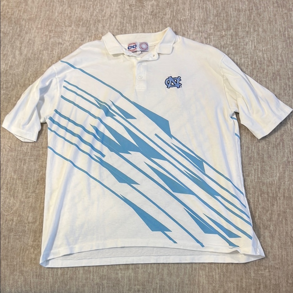 Blue and White Polo Shirt with Sporty Stripes